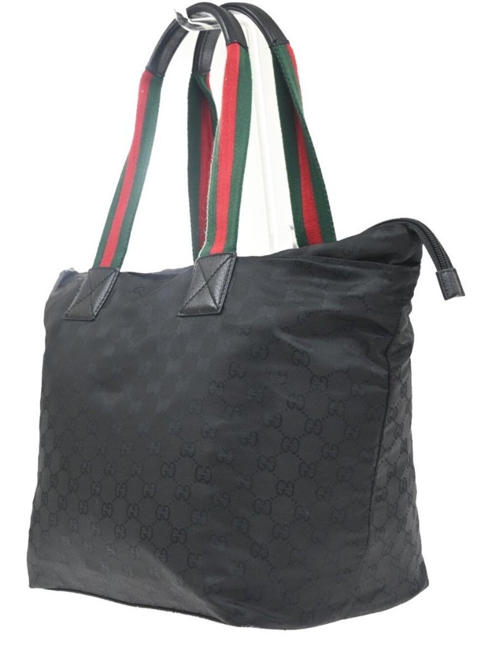 GUCCI Logo GG Pattern Sherry Travel Shoulder Bag Nylon Leather Black 64KC779 - Picture 4 of 16